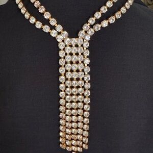Gold-Tone Crystal Fringe Statement Necklace - Sparkling Gold Elizabeth Cole